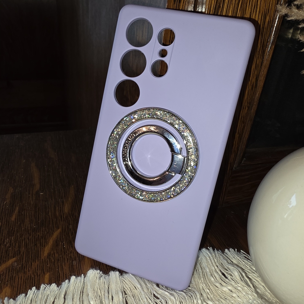 Lavender S25 ULTRA Phone Case with CASEMATE fingerloop And Phone Stand
